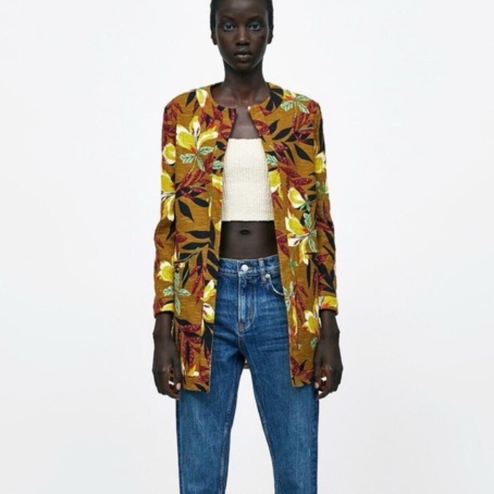 Zara Tropical Open Blazer – Size Small